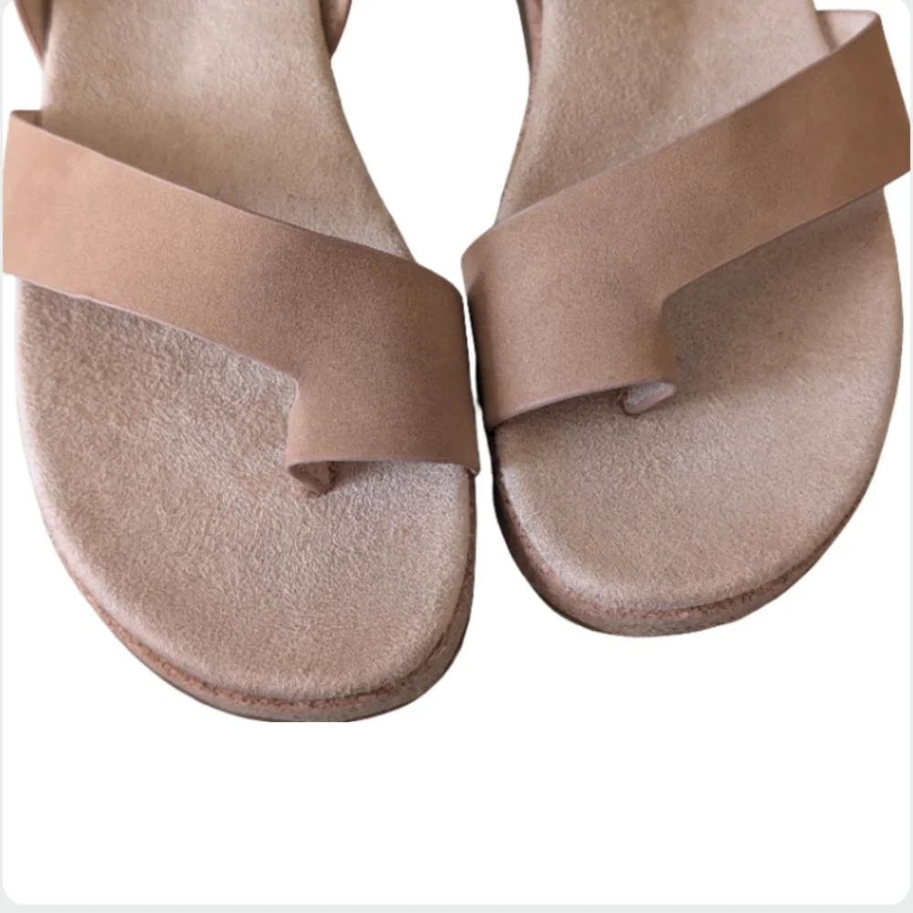 Natural SOUL Divina Cork Footbed Sandals Ankle Strap Nude 8.5 M Comfort - Picture 7 of 9